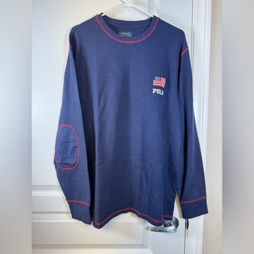 Polo Ralph Lauren Thermal Waffle Long Sleeve Shirt Navy Blue Size 2XL EUC #5872